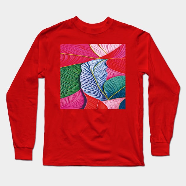 Colorful Leaves Long Sleeve T-Shirt by EunsooLee